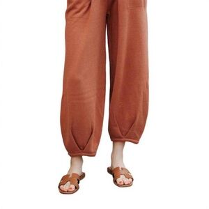 Women's Rust Track Jogger Pants - Casual Wide Leg